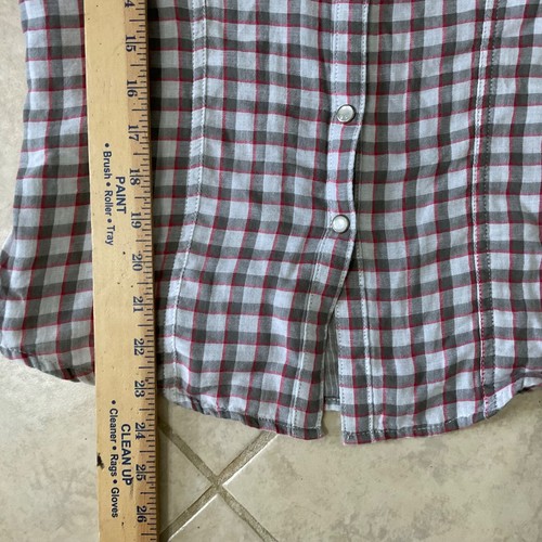Harley Davidson winged Embroidered Pearl Snap Shirt Women’s M Plaid roll tab - Picture 7 of 16