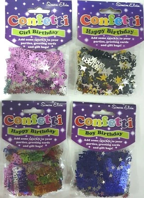 Happy Birthday Confetti Birthday Party Table Celebration Pink Black Blue Mix