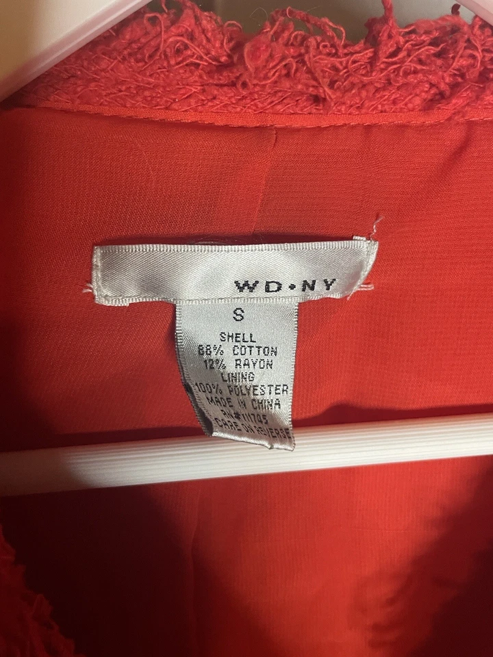 Chaqueta Blazer WDNY Mujer De Colección Tejido Suelto ROJO CON RIBETE ROJO TALLA PEQUEÑA Foto 3 de 4
