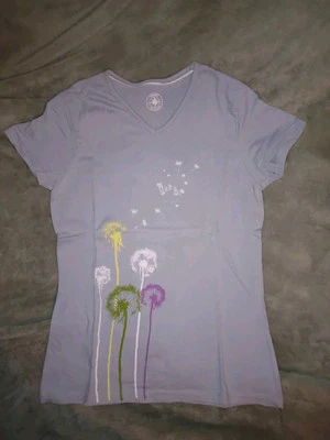Tee-shirt Bleu Fleur - Photo 1/4