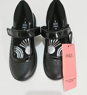 M&S Collection - Leder Riptape Schulschuhe - schwarz - UK 8 - UVP 28£
