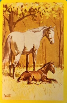 Vintage Horse Single Trade Swap Playing Card