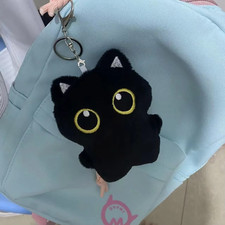 10cm Cute Black Cat Plush Toy Small Pendant Soft Doll Gift for Kids