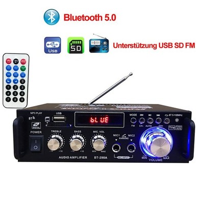 600W Bluetooth Verstärker HiFi Power Audio Bass 2Kanäle High Fidelity Amplifier