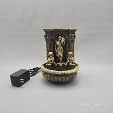 VTG 1997 Peaktop Decorative Tabletop Water Fountain 10" Woman and Angels