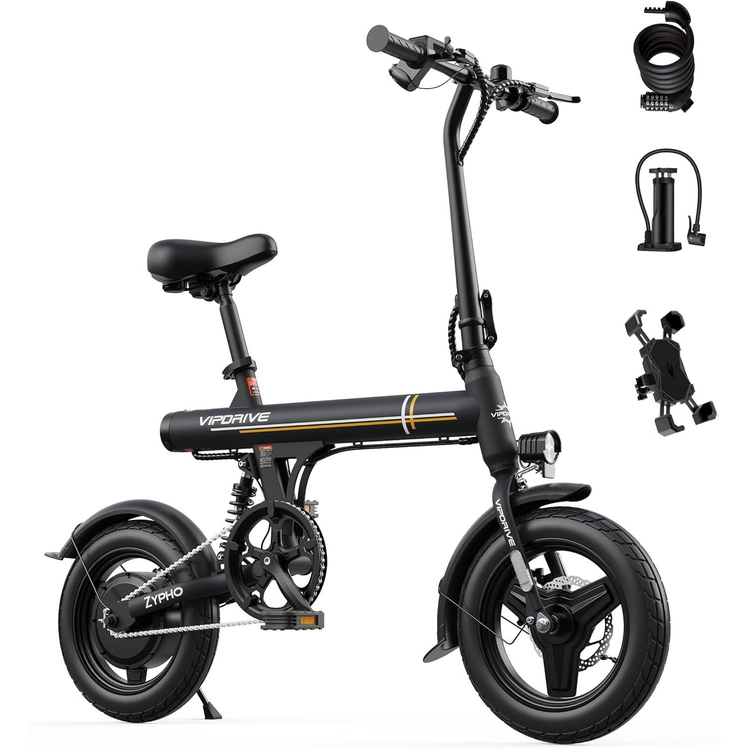 14" Electric Bike 20MPH 36V Peak 500W Folding City E-Bike Ca