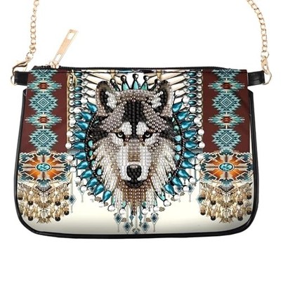 5D DIY Diamond Art Painting Crossbody Bag Chain, Bully Dog Diamond Art Wolf dog