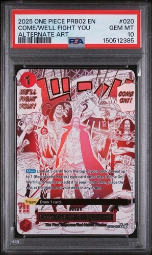 One Piece PRB02 - Come on!! We'll Fight You!! OP09-020 - Alt Art - PSA 10