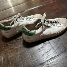 Golden Goose Superstar Sneakers Womens 7 37 Leather Green Glitter Italy Shoes
