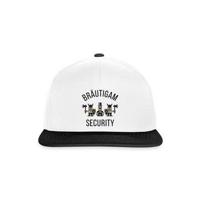 Bräutigam Security Wikinger JGA Team Spruch Snapback Cap, One size, Weiß/Schwarz