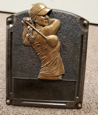 Great female golfer, Golf award trophy, plaque, about 6.25" tall, add engraving
