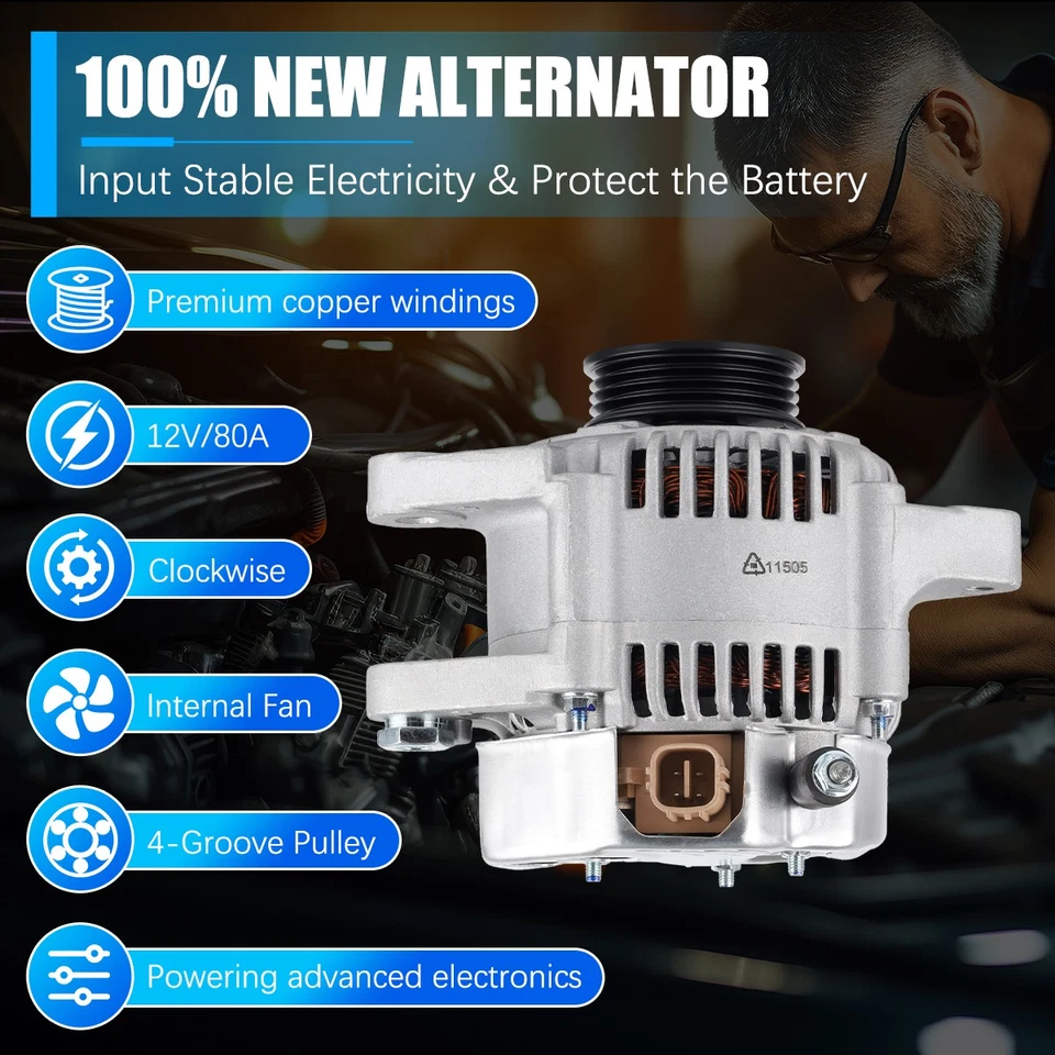 Alternator For 2006-2014 Toyota Yaris 1.5L 11203 11505 27060-21150 27060-21151 Foto 3 de 4