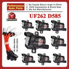 8 Set Round Ignition Coil and Spark Plug Wire For GMC Chevy Silverado 1500 5.3L