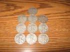 1940's Walking Liberty Half Dollar Silver United State 10 Coin Lot. Uncirculated