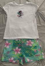 Vintage Embroidered Minnie Mouse Shirt Shorts set - Disney Store - size 7/8