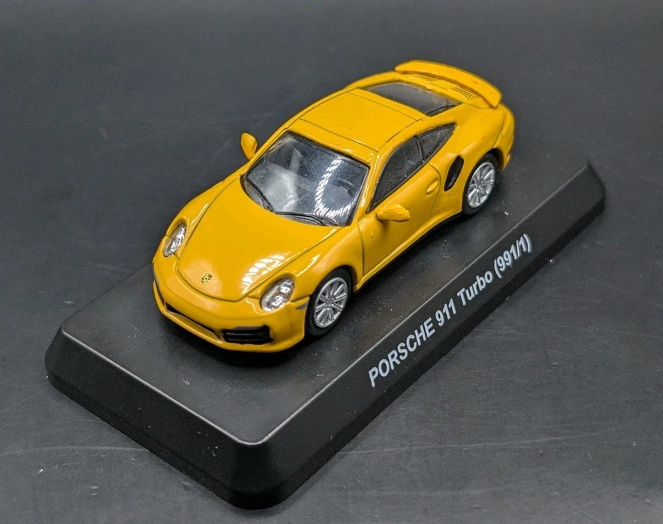 🔥Kyosho - Colección Porsche - Porsche 911 Turbo 991 (Amarillo) 1:64 con Soporte  Foto 2 de 4