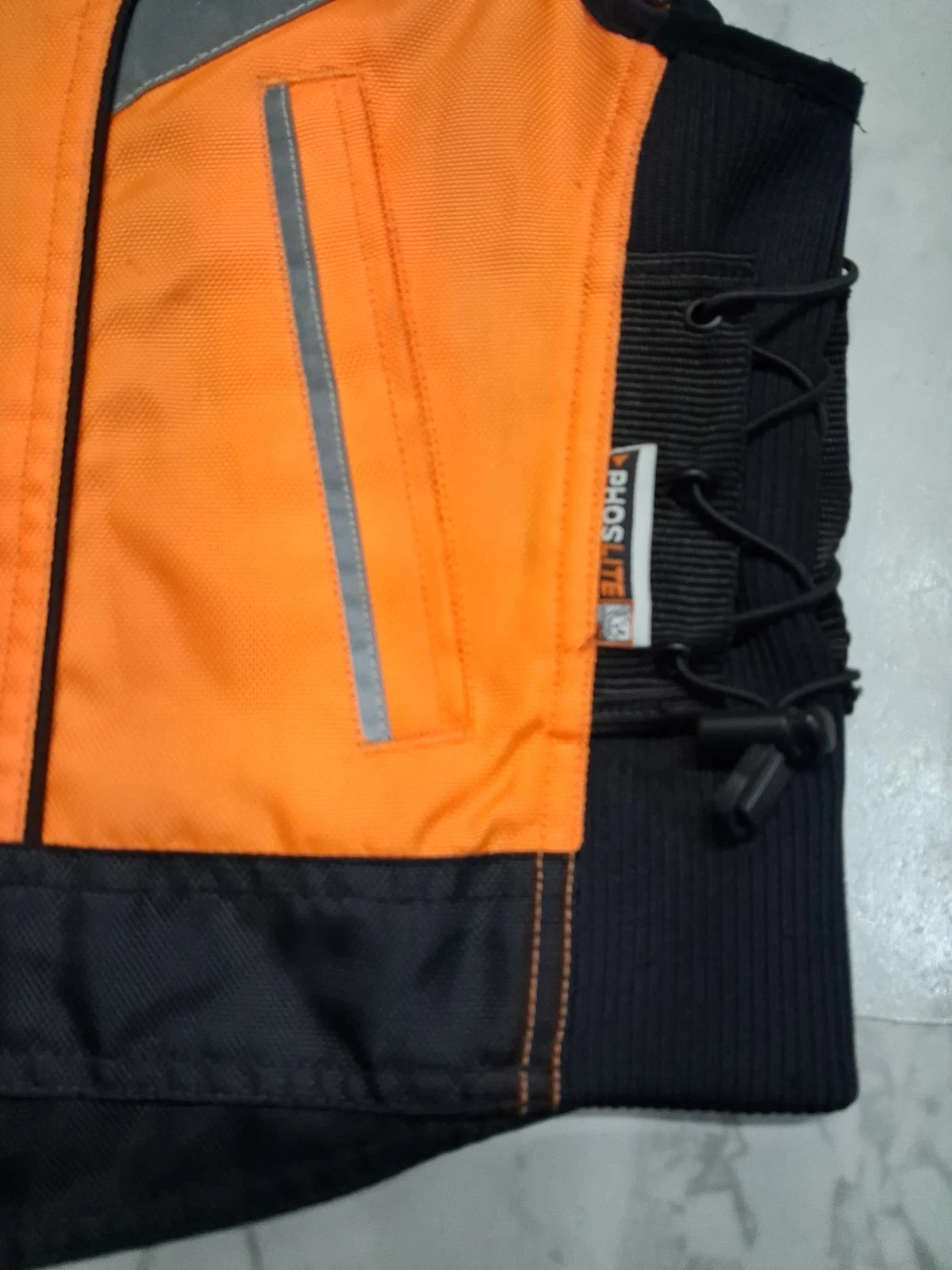 Fieldsheer Men's Motorcycle Vest Orange Hi-Visibility Reflective Zip SM-L - product detail image 4