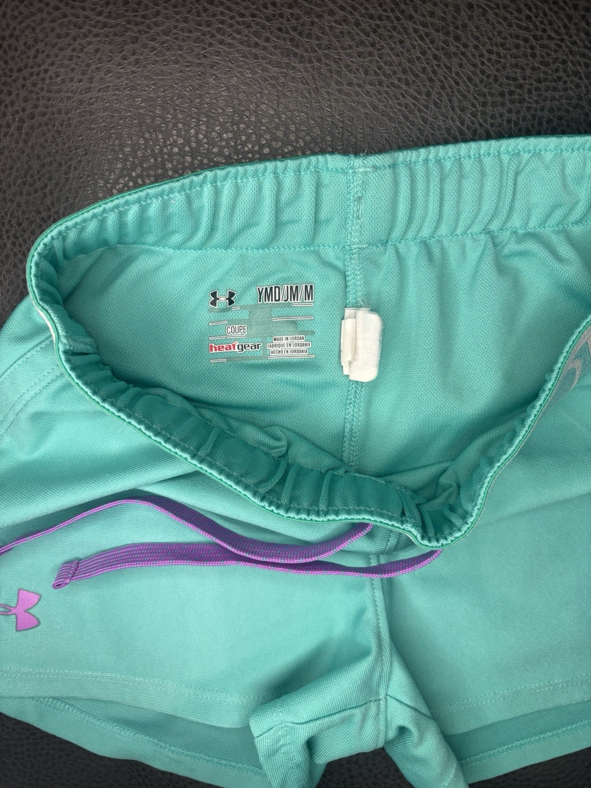 Under Armour Girls' Play Up Shorts In A Mint/Teal Size Youth Medium thumbnail 5