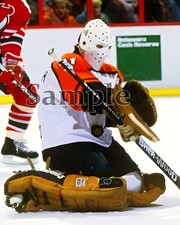 Philadelphia Flyers Goalie Pelle Lindbergh Game Action Color 8 X 10  Photo Pic