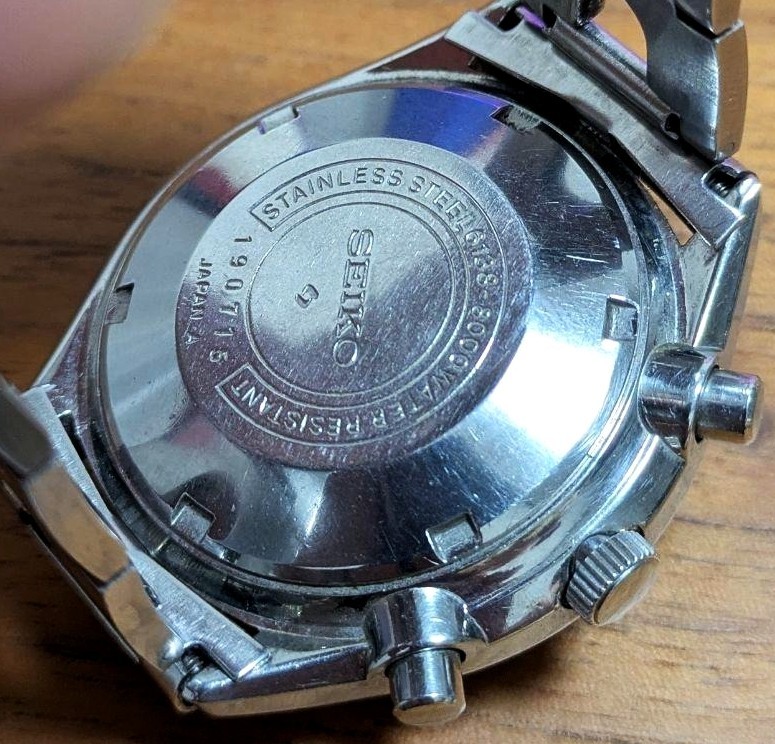 Seiko 6138-8000 Reverse Panda Chronograph Automatic Vintage 1970s JDM Day Date image 4