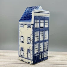 Delft blue Anne Frank Huis Amsterdam 7" Canal House Made In Holland Porcelain