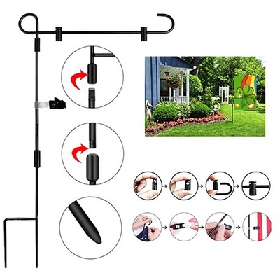 Gartenflaggenständer, Eisen-Bannerhalter für draußen, für den Urlaub im
