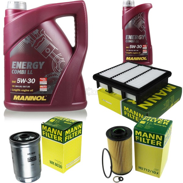 MANN-FILTER Inspektionspaket 6L Mannol Energy Combi Ll 5W-30 FüR Hyundai I30-image