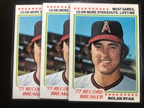 Nolan Ryan (3) 1978 Topps Vintage Baseball Card #6 Record Breaker NICE ANGELS