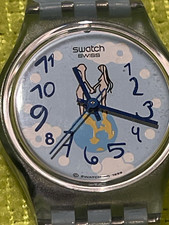 Vintage 1999 Swatch Gent LOVE BITE GN176 Watch Adam & Eve Globe Dial - RUNNING