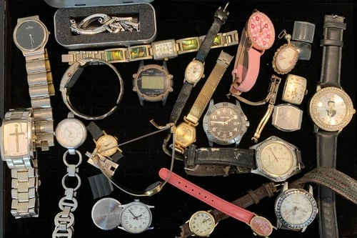 Vintage to Modern Watch Lot Untested Timex Wenger Geneve Bulova Skagen Caravelle