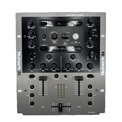 Numark X6 24-Bit Digital DJ Mixer 2 Channel No Power Cord Untested