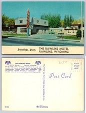 Rawlins Motel Rawlins, Wyoming Vintage Postcard AAA Dexter Press 1950s Roadside