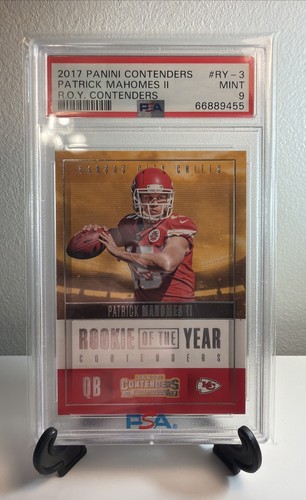 2017 Panini Contenders Rookie of the Year Contenders Patrick Mahomes #RY-3 Psa 9