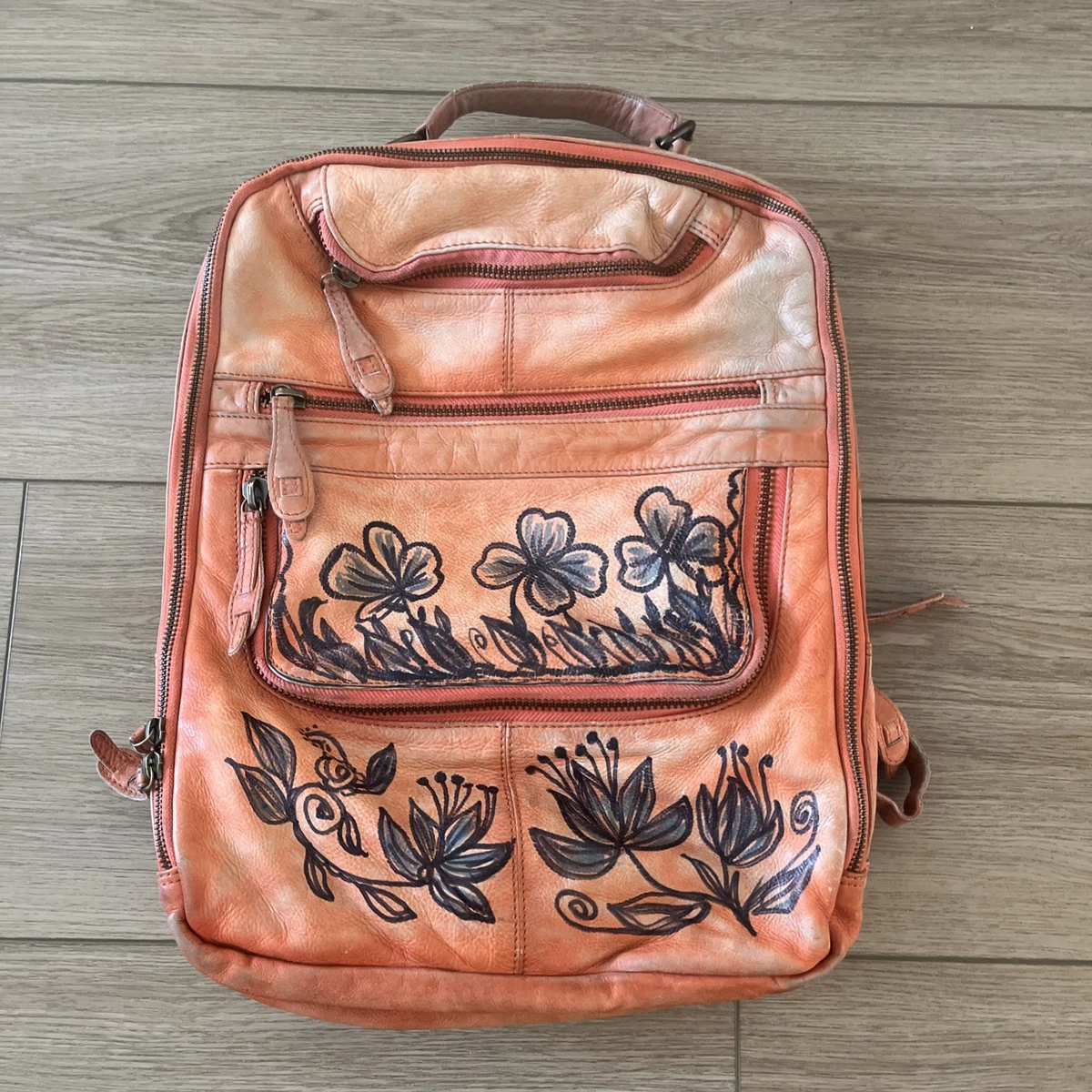 New Free people suede backpack floral flower handle dark blue navy roomy Free People Baby Emerson Tote Review | TikTok main image 3