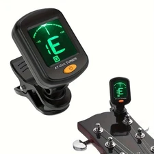 Easy-To-Use Clear-Display 2-Piece All-in-One Tuner for Guitar / Ukulele / Violin