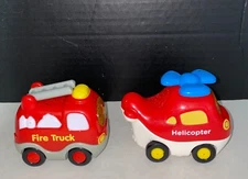 Vtech Go! Go! Smart Wheels Cars ~ Fire Truck & Helicopter Light and Sound