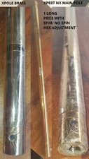 X-Pole XPERT NX MAIN Pole from a NX Set with Spin/NoSpin Hex - 1111mm Brass