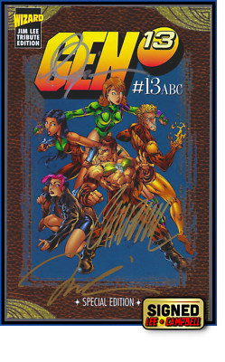 GEN-13 #13ABC WIZARD JIM LEE TRIBUTE EDITION (1996) 3x SIGNED LEE