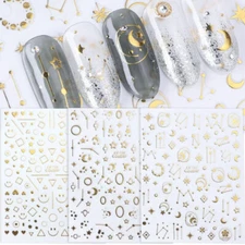 Beautiful Shining Gold Constellation Nail Stickers Art Decals Decoration Women