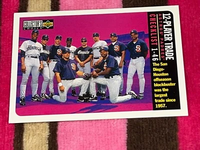 1995 UPPER DECK COLLECTOR'S CHOICE #358 CHECKLIST .ASTROS .PADRES BASEBALL ! - Photo 1/2