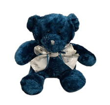 Dan Dee Teddy Bear 14 Inch Blue Soft Plush Collectible Winter Ribbon