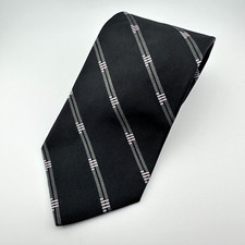 Murano XL Silk Tie 65" Black Gray Lavender Stripe Extra Long Business Classic