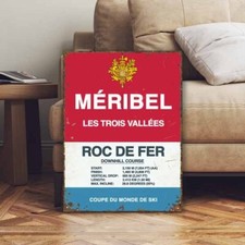 Vintage Style Meribel Skiing World Cup Sign