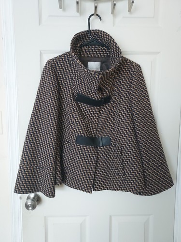 Nordstrom Collection Wool Blend Tweed Coat Sz M