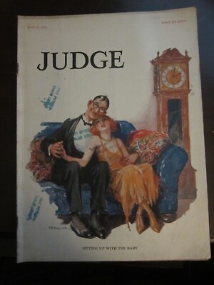 Judge Magazine June 1924 Sitting Up with the Baby Art Deco 55