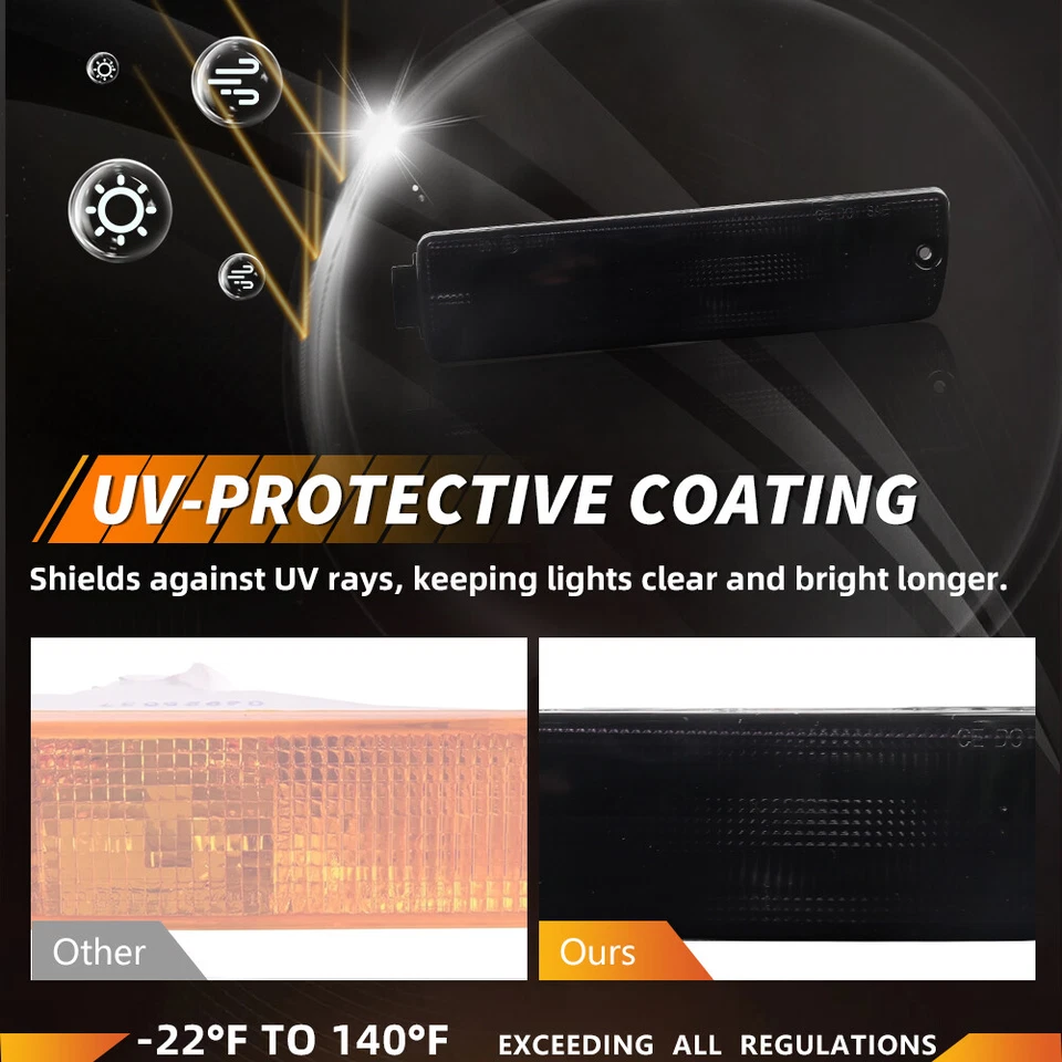 4 luces de señalización delantera de humo + señalización lateral para 90-92 VW Golf Mk2 II A2 GTi Jetta Foto 4 de 4