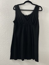 Cinema Etoile Womens Size Large Black Ruffle Pullover Nighty Lace Trim