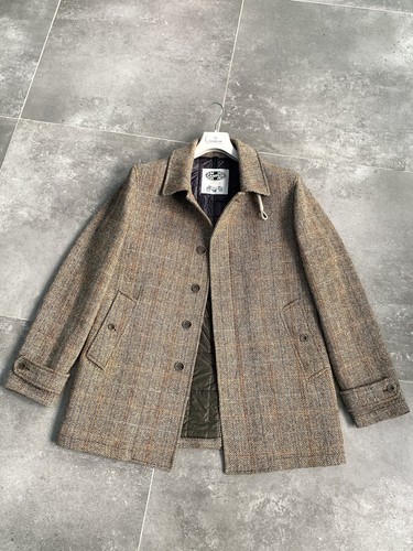 Men's CAMPLIN x HARRIS TWEED Tweed Hunting Shooting Jacket Trench Coat EU 52 L - Picture 3 of 24