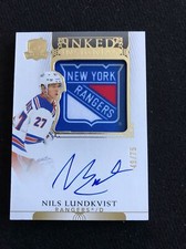 2021-22 The Cup Hockey Nils Lundkvist Inked Patch Auto 49/75 Rangers