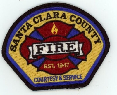 CALIFORNIA CA SANTA CLARA COUNTY FIRE DEPARTMENT 3'' TALL SHOULDER PATCH POLICE